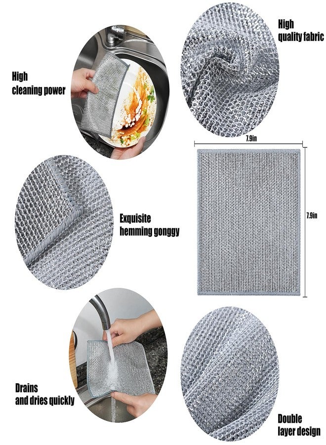 KTT Non Scratch Wire Dishcloth,Multipurpose Wire Dishwashing Rags for Wet and Dry,Reusable Kitchen Cleaning Cloths for Sinks,Dishes,Kitchen Pots and Pans.(5Pcs) - Image 3